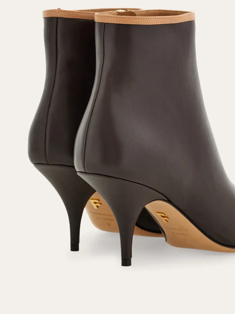 Pointed Ankle Boot With Mini Bow Detail