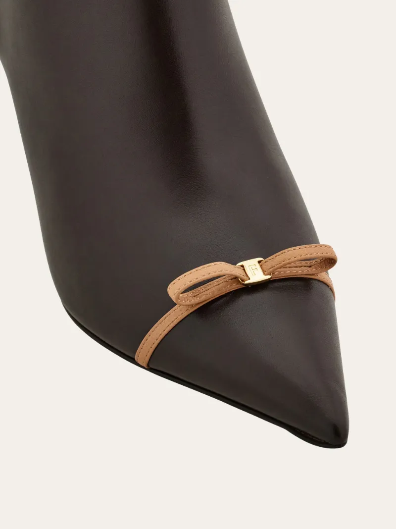 Pointed Ankle Boot With Mini Bow Detail