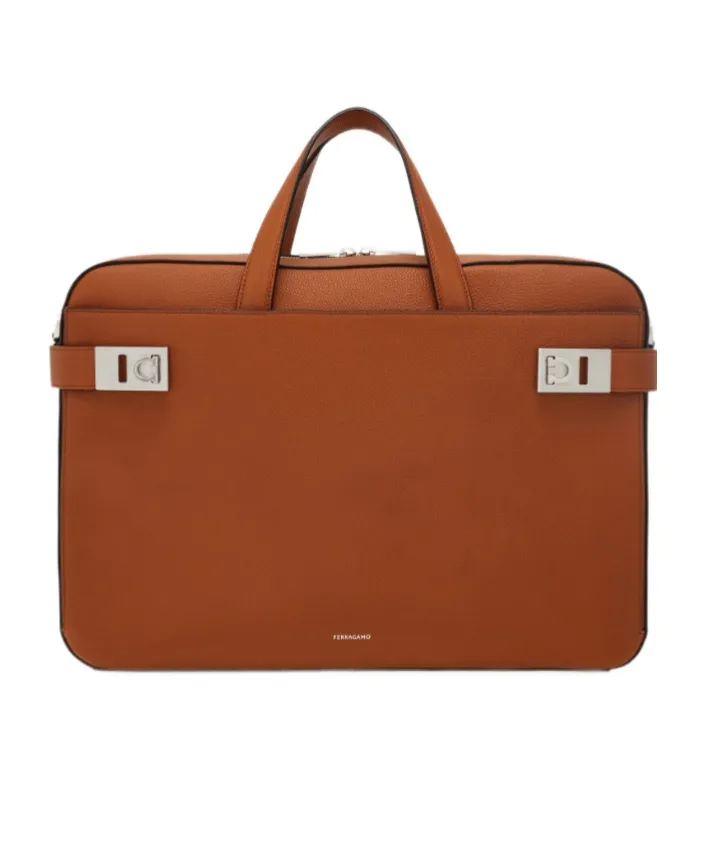 Briefcase With Gancini Buckles