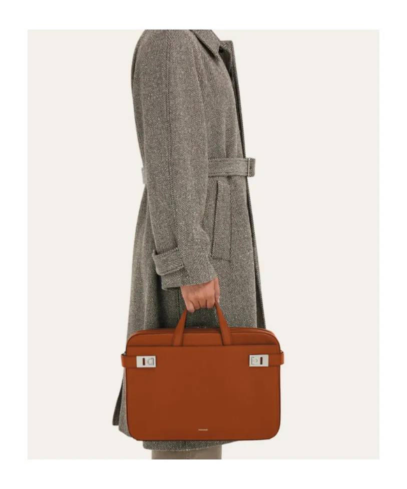 Briefcase With Gancini Buckles