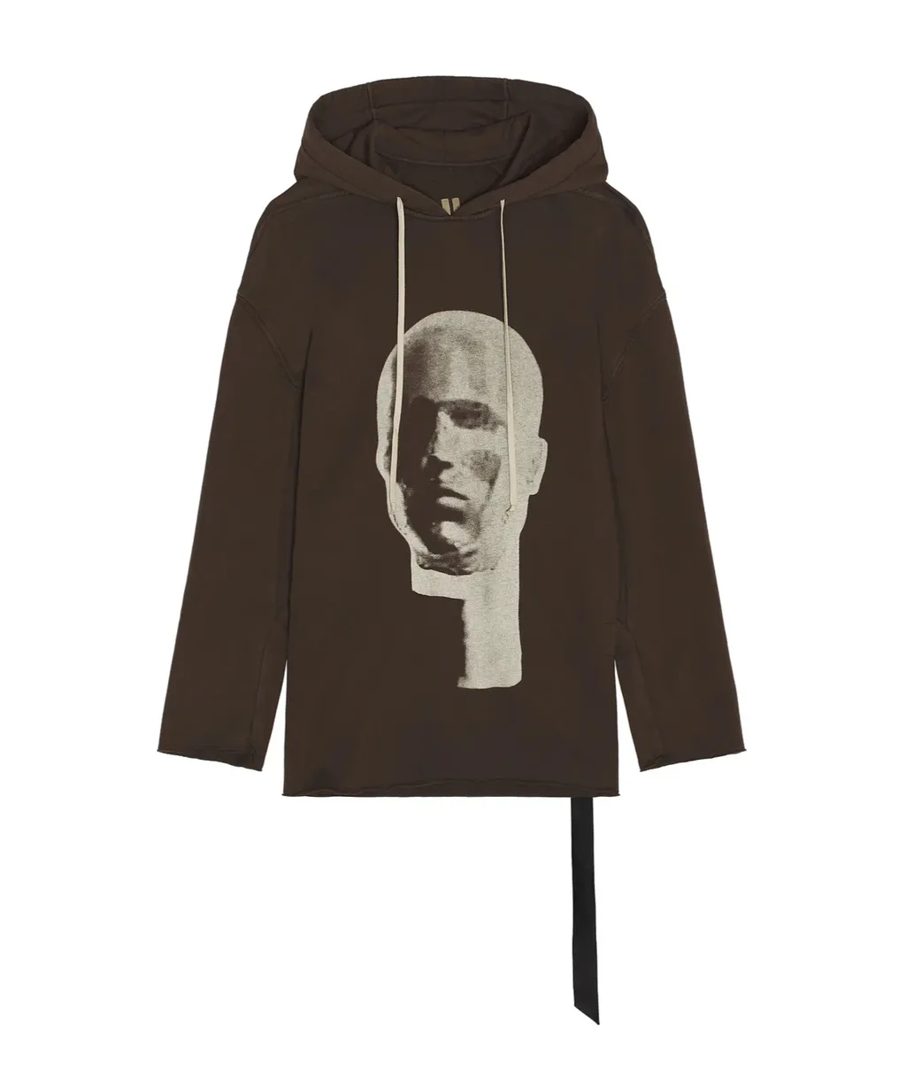 Head-Print Drawstring Hoodie
