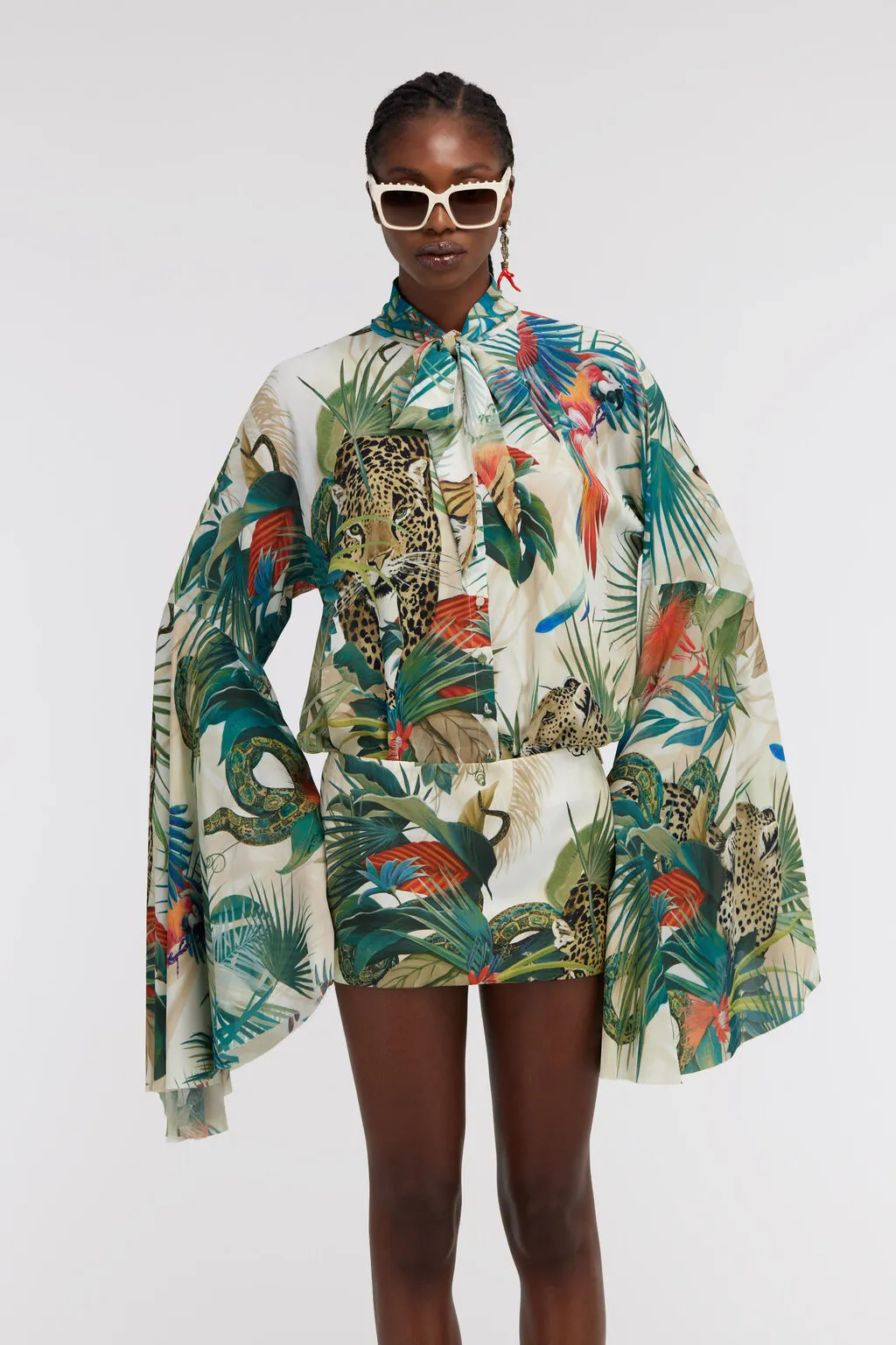 Jungle Print Viscose Blouse