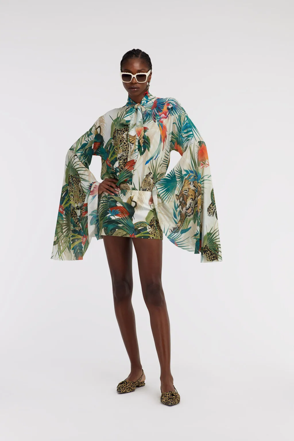 Jungle Print Viscose Blouse