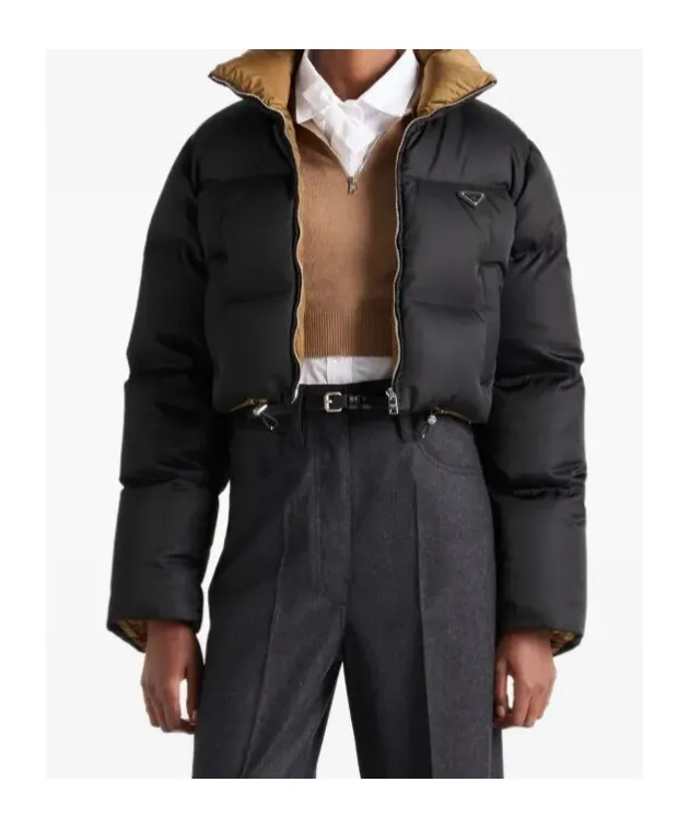 Cropped Re-Nylon Down Jacket