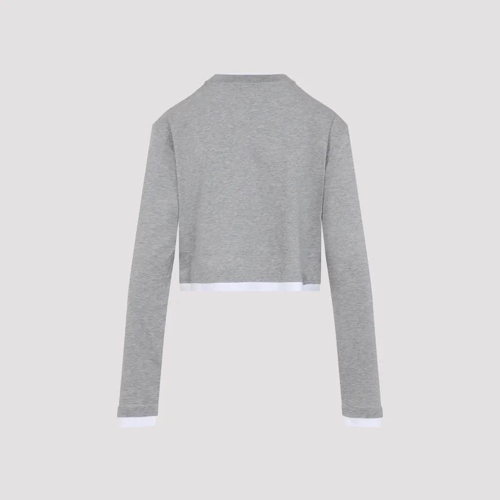 Layered Long-Sleeved Cropped Top