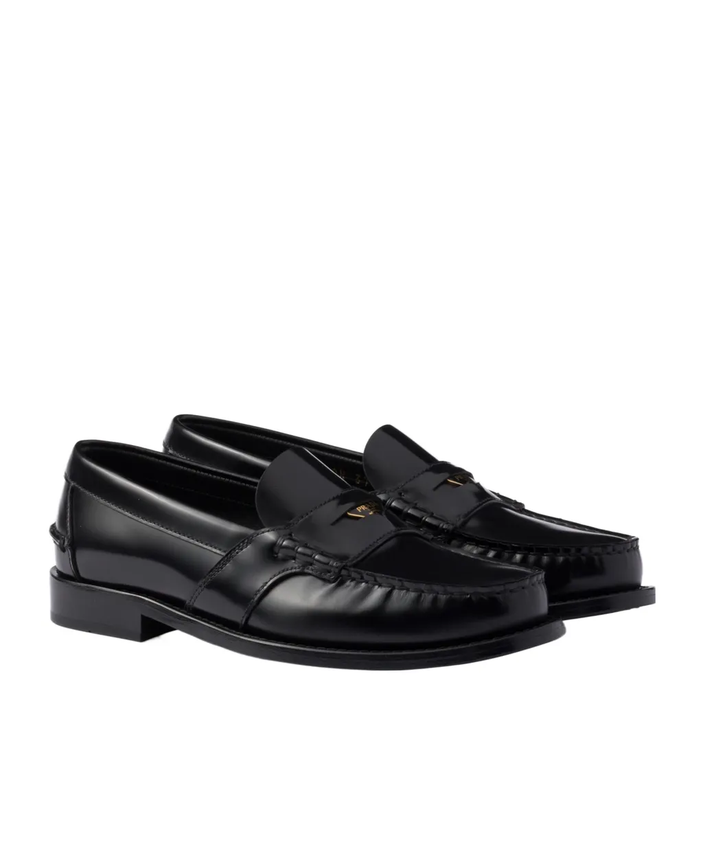 Brushed Leather Loafers