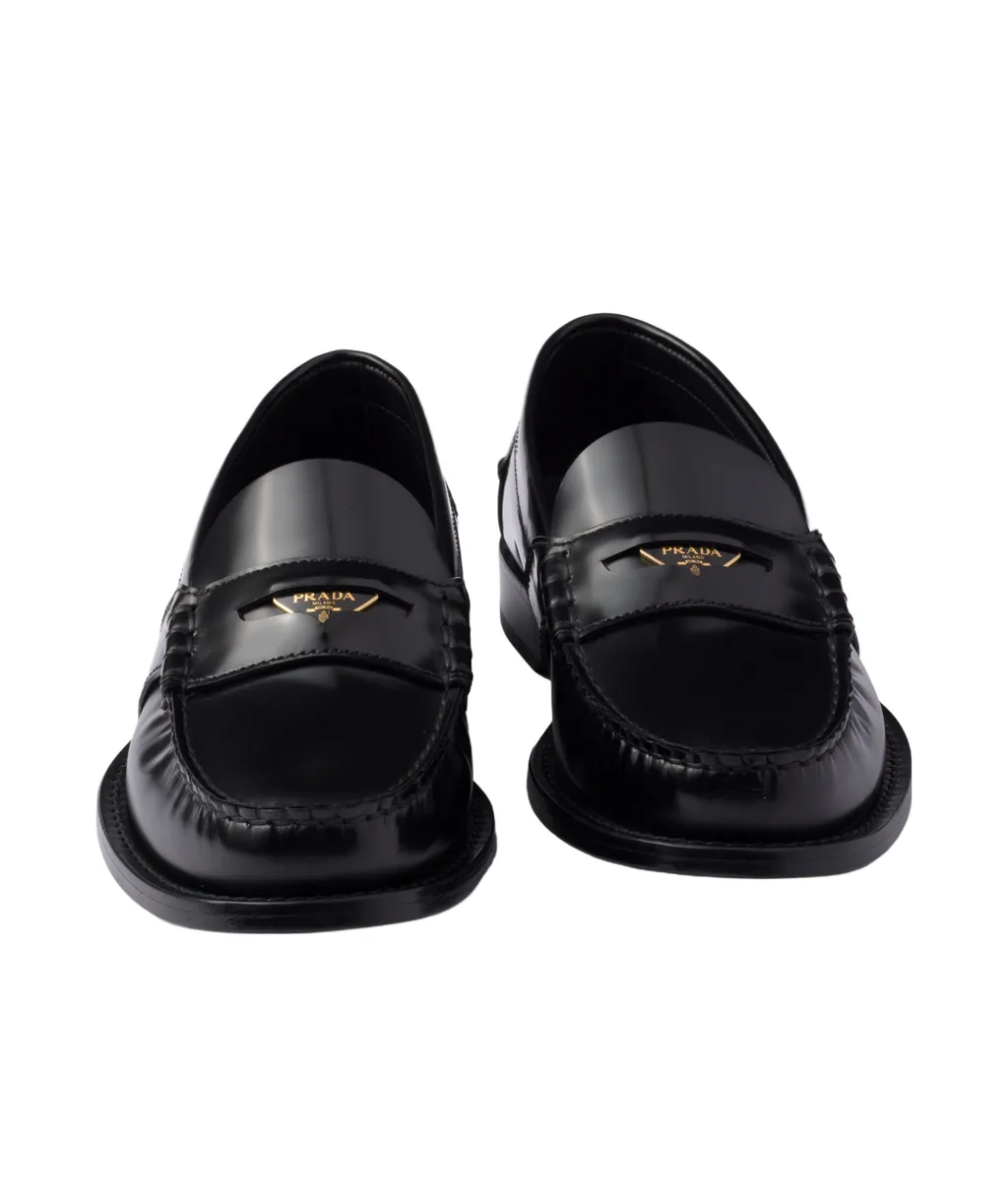 Brushed Leather Loafers