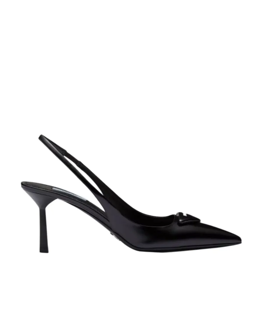 Slingback Pumps With Pointed Buckle