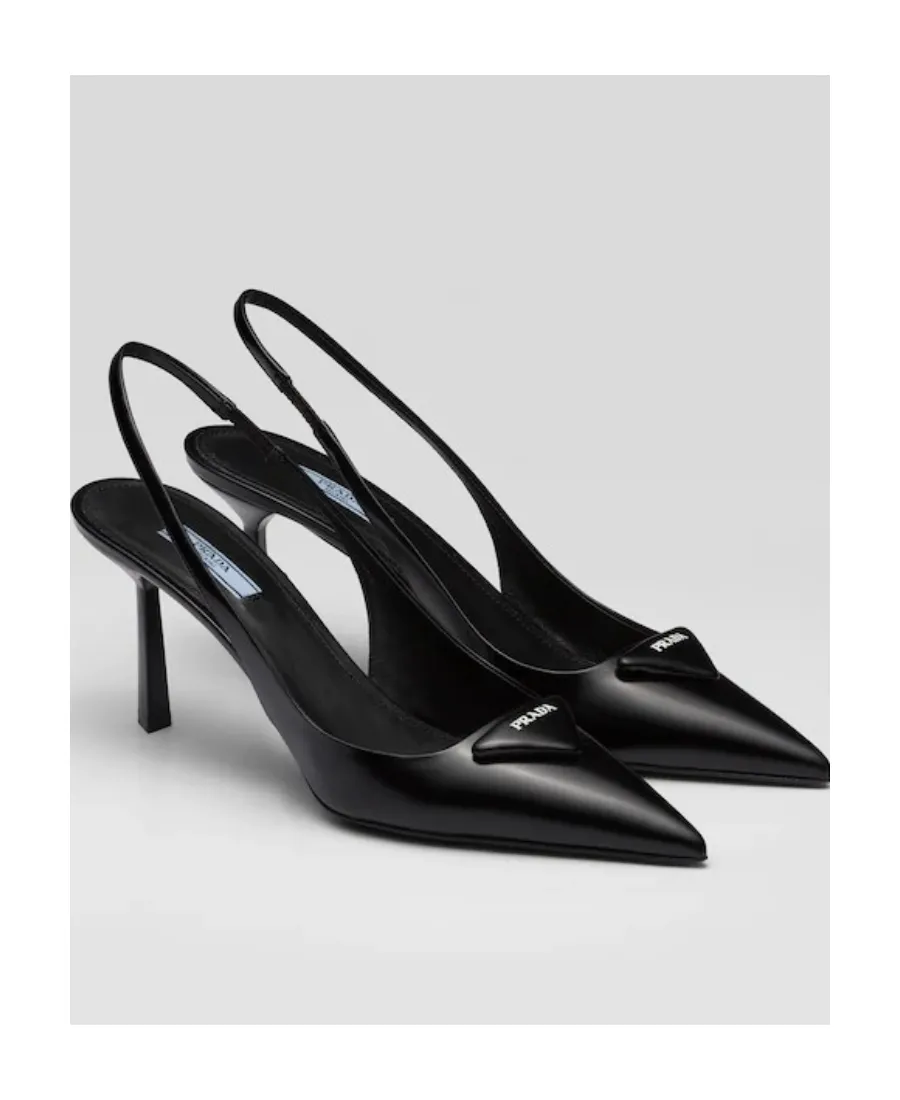 Slingback Pumps With Pointed Buckle