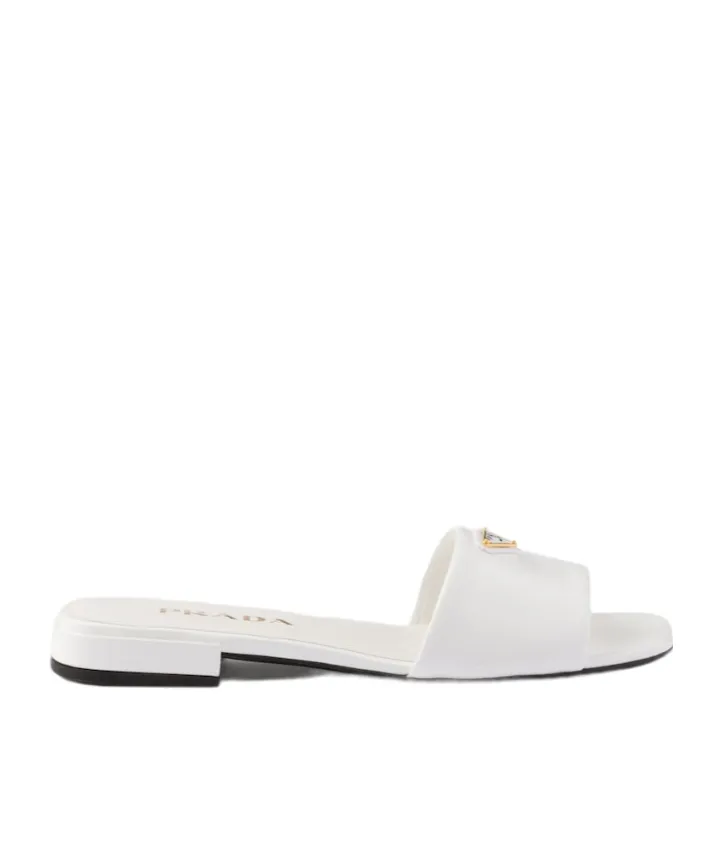 Logo Plaque Open Toe Slides