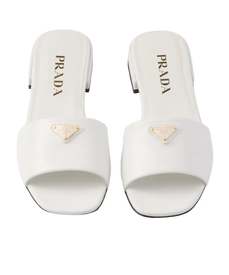 Logo Plaque Open Toe Slides