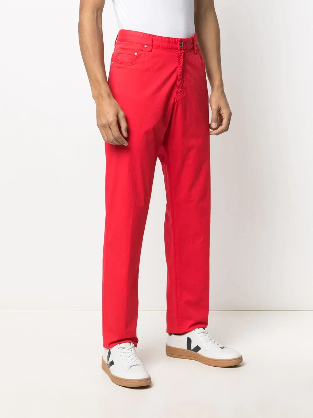 Slim-Cut Five-Pocket Trousers