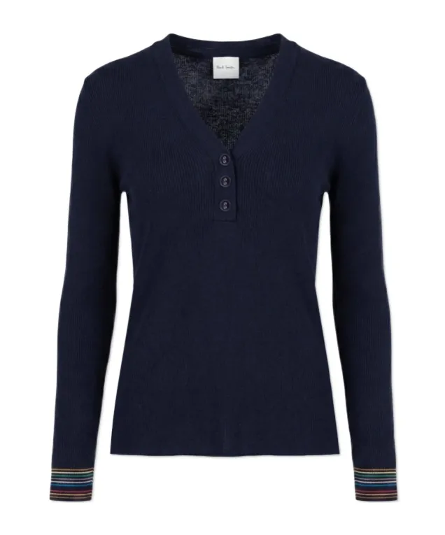 V-Neck Buttoned Jumper