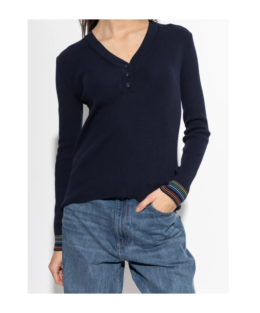 V-Neck Buttoned Jumper