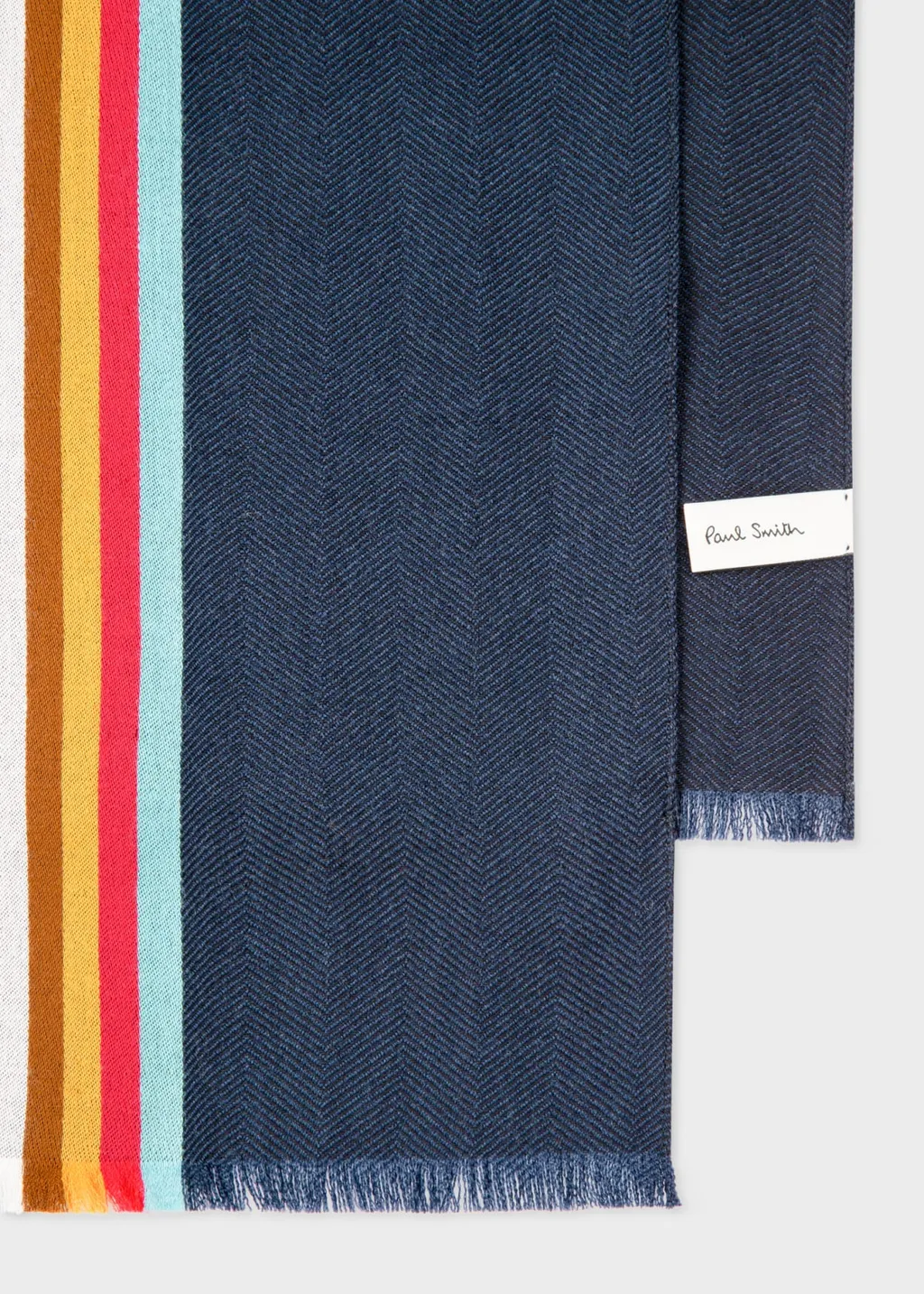 Stripe Detailed Frayed Edge Scarf
