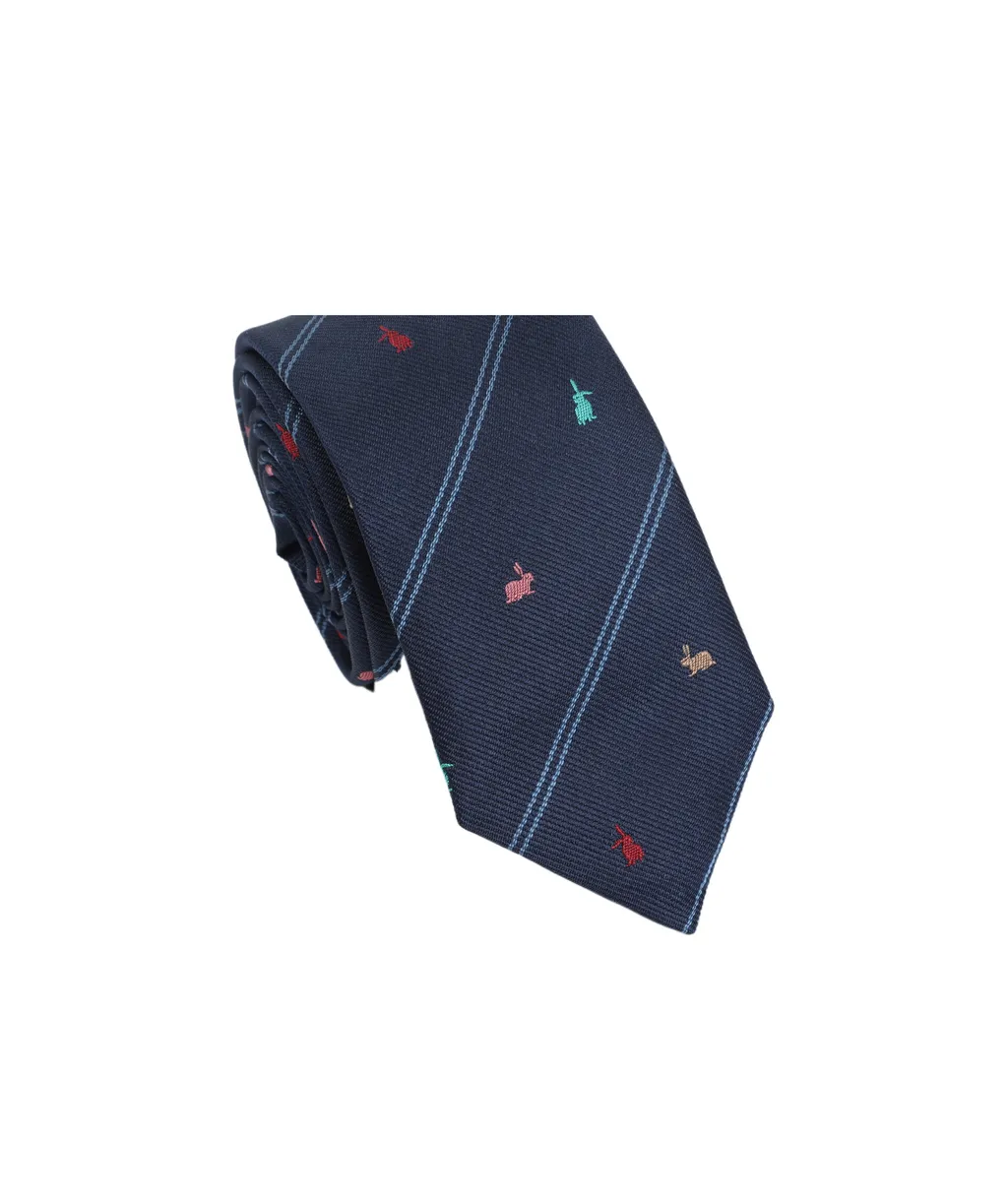 Rabbit Embroidered Tie