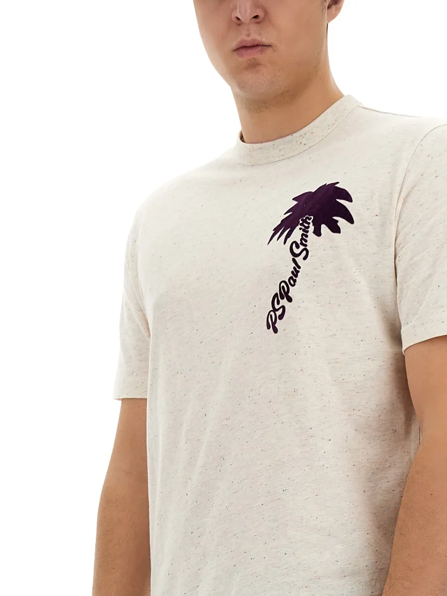 Palm Tree Print Crewneck T-Shirt