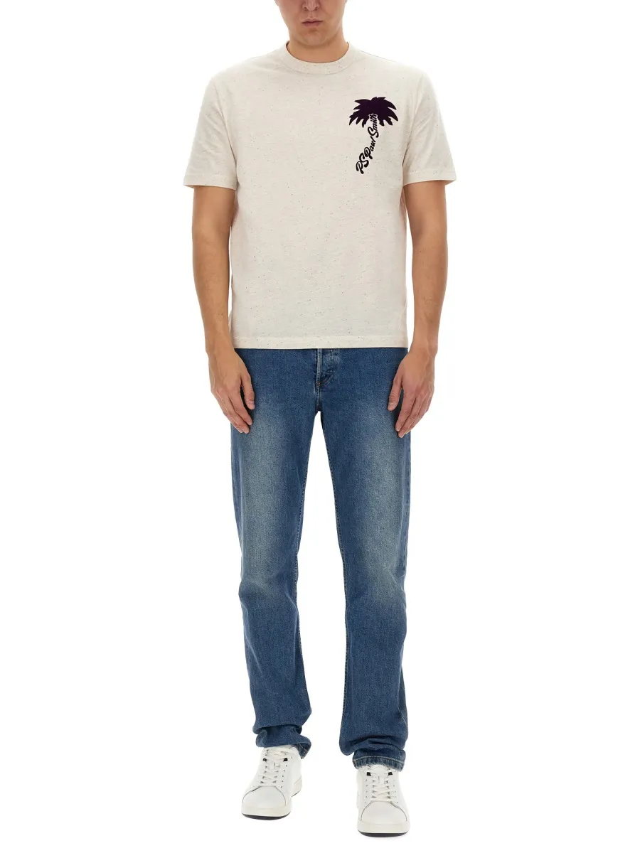 Palm Tree Print Crewneck T-Shirt