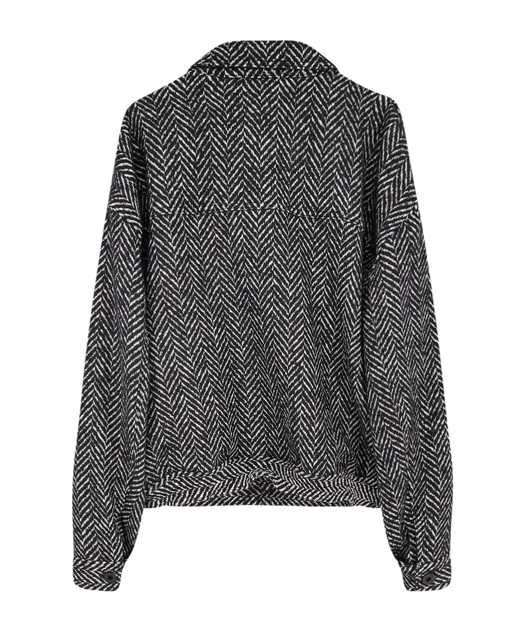 Herringbone Buttoned Jacket