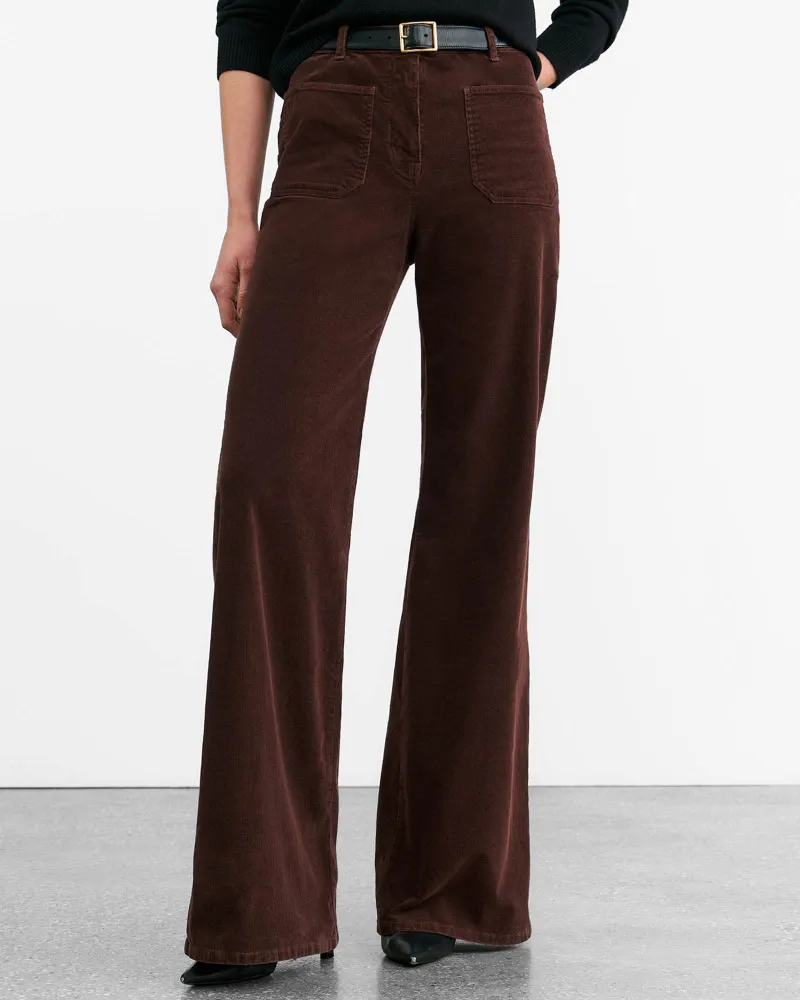 Florence Cotton-Blend Corduroy Flared Pants