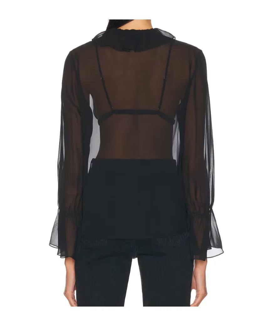 Cecily Ruffled Silk-Chiffon Blouse