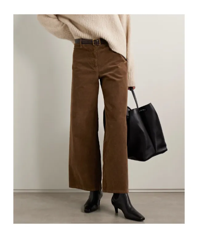 Megan Cotton-Blend Corduroy Wide-Leg Pants