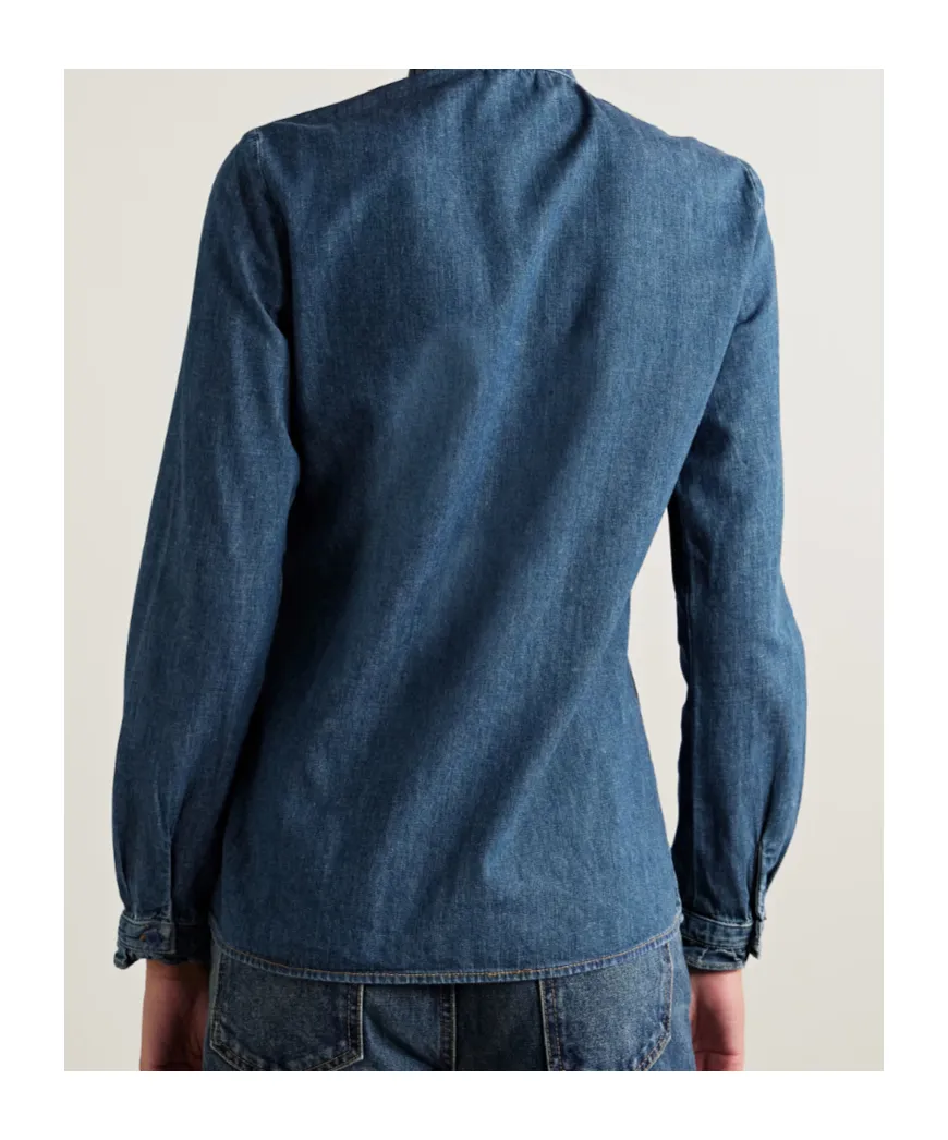 Long-Sleeved Denim Shirt