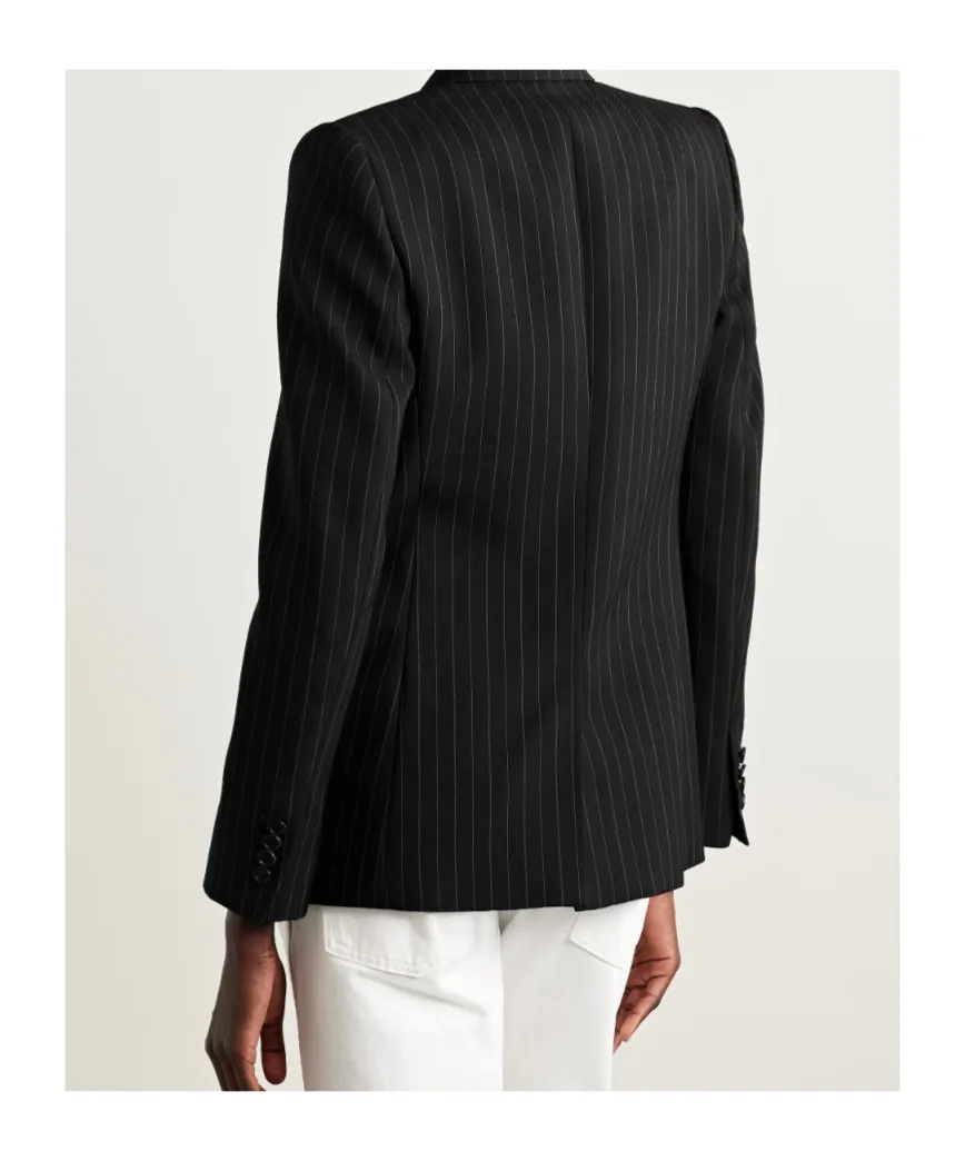 Anabel Pinstriped Wool-Blend Twill Blazer