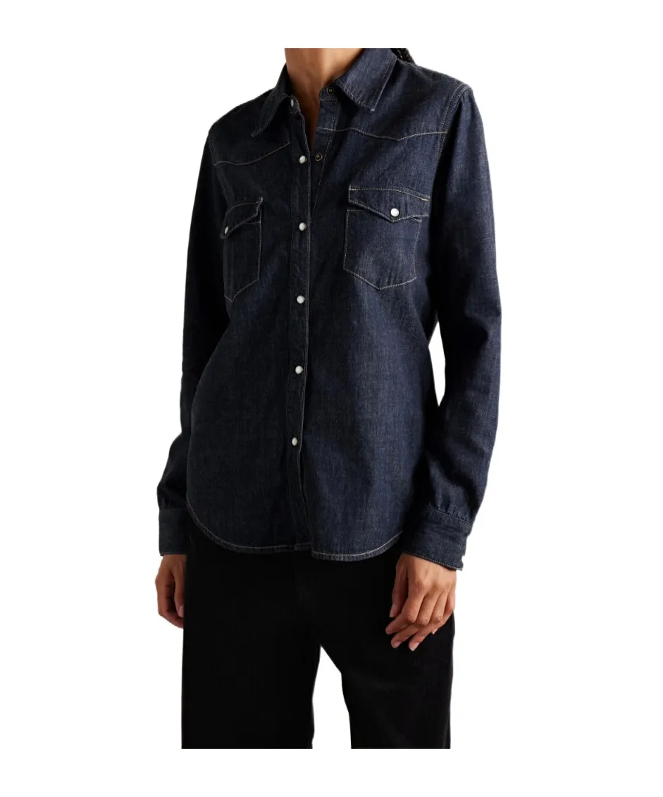 Long-Sleeved Denim Shirt