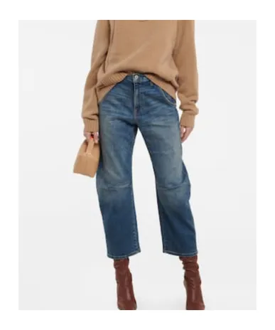 Mid-Rise Denim Trousers