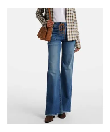 Mid-Rise Flared Jeans