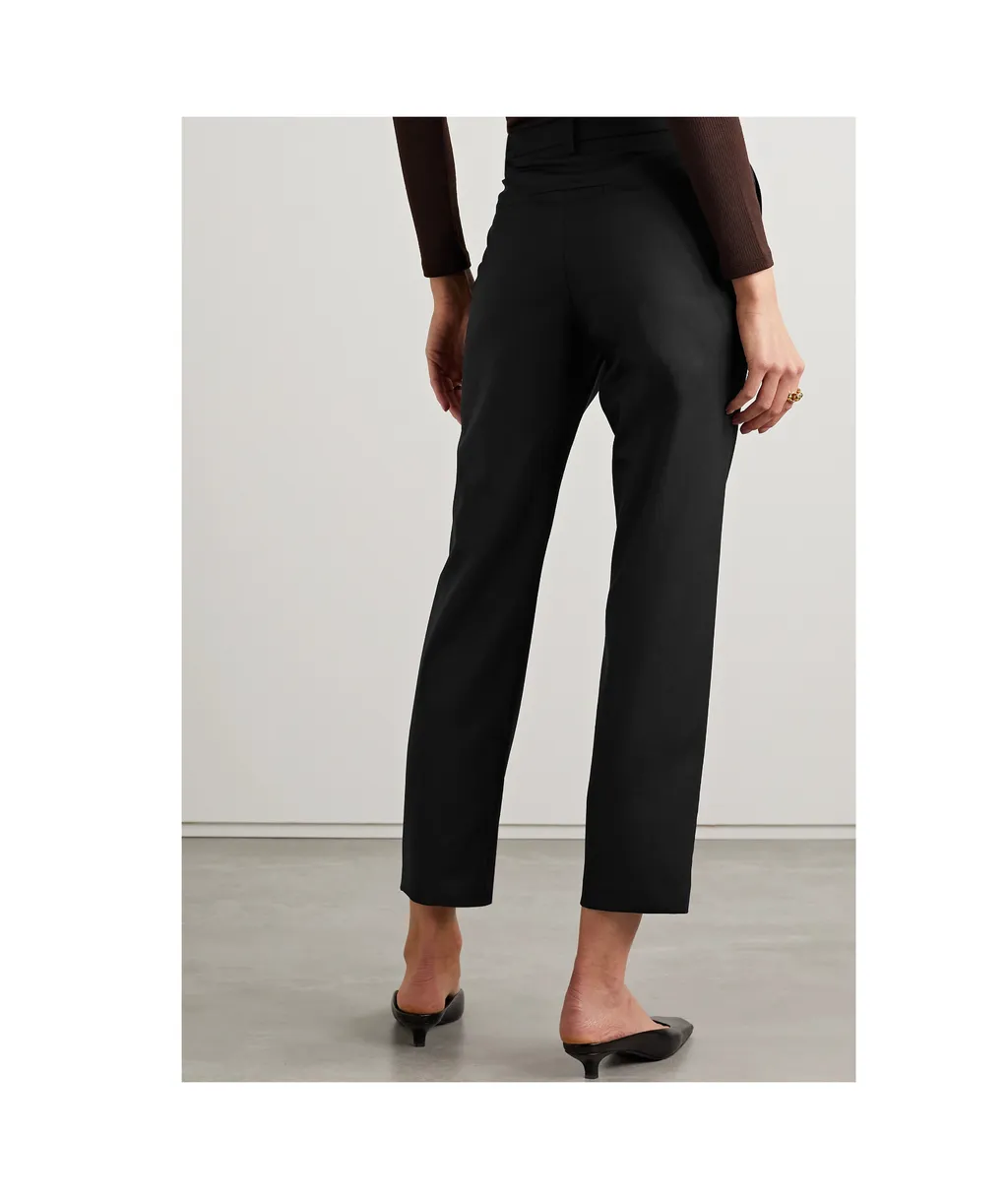 Tel Aviv Wool-Blend Twill Straight-Leg Pants