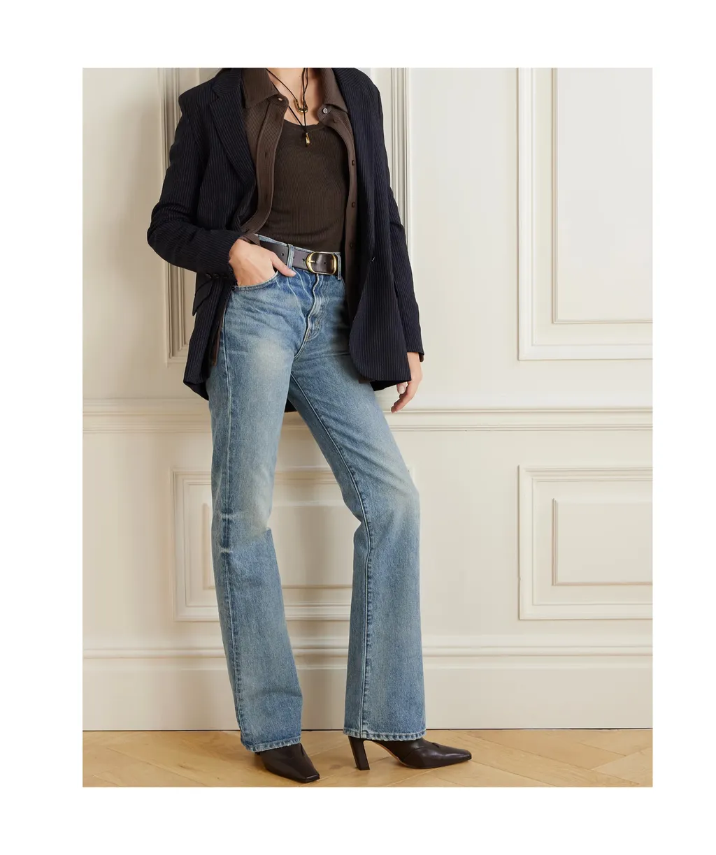 Flared-Cut Leg Jeans