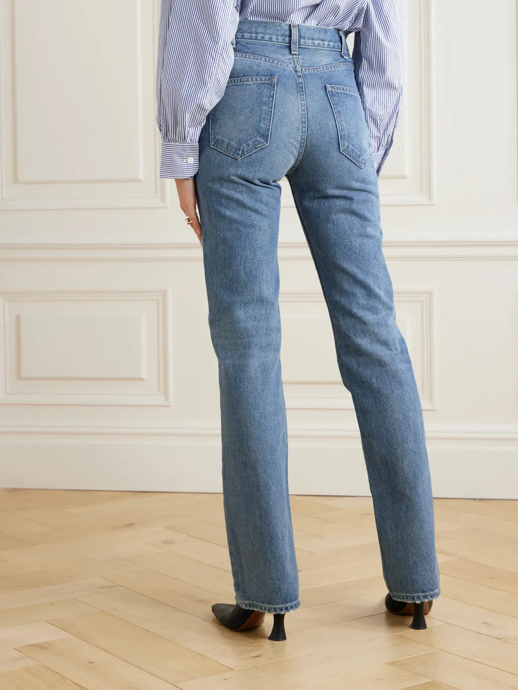 Flared-Cut Leg Jeans