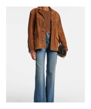 Maelle Fringed Suede Jacket
