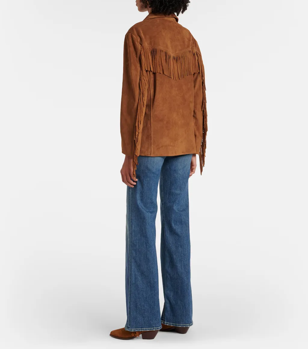 Maelle Fringed Suede Jacket