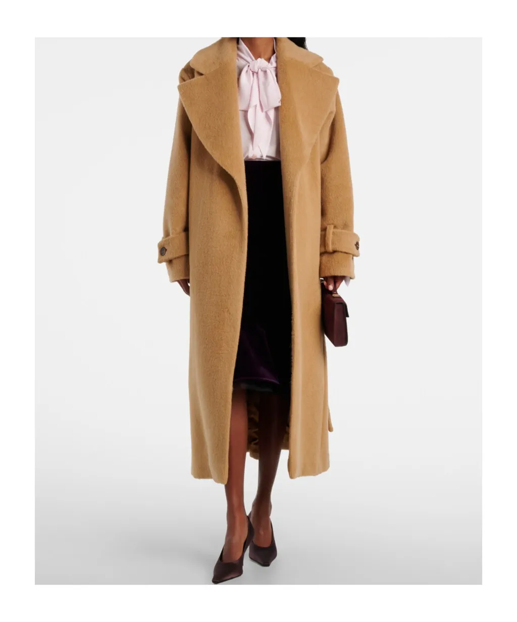 Belted Alpaca And Wool Wrap Coat