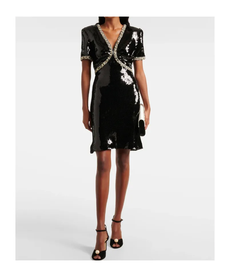 Embellished Sequined Minidress