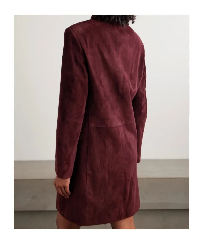 Long-Sleeved Leather Coat