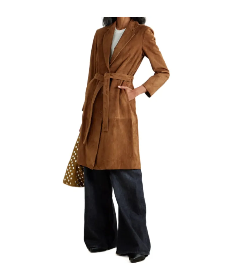 Vesper Belted Suede Coat