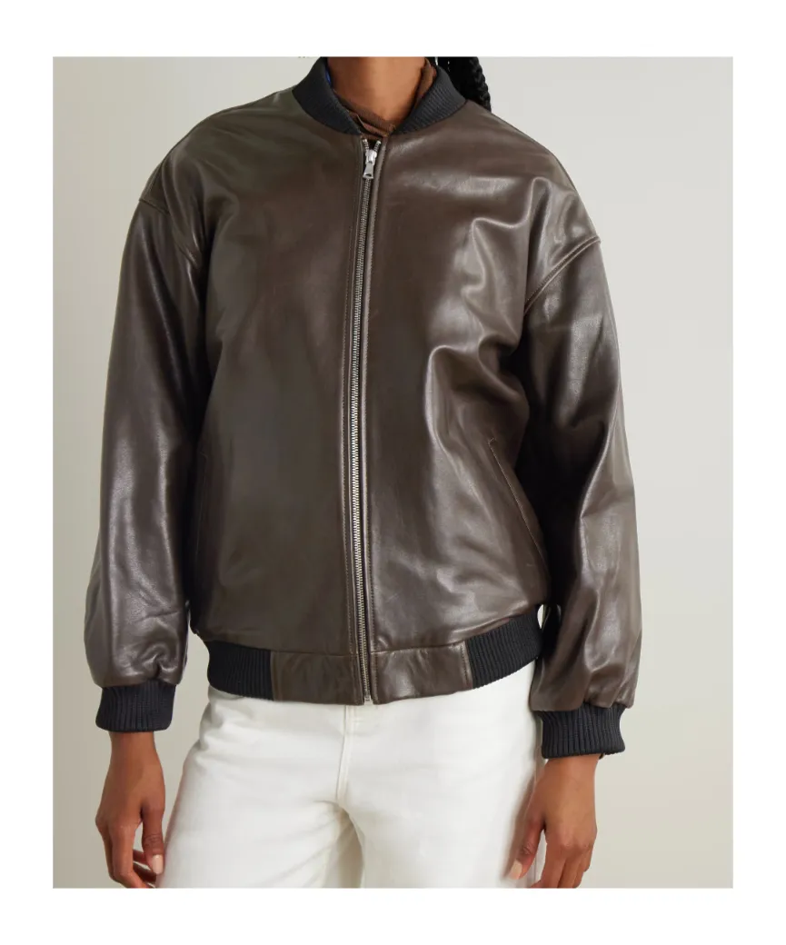 Marly Leather Bomber Jacket