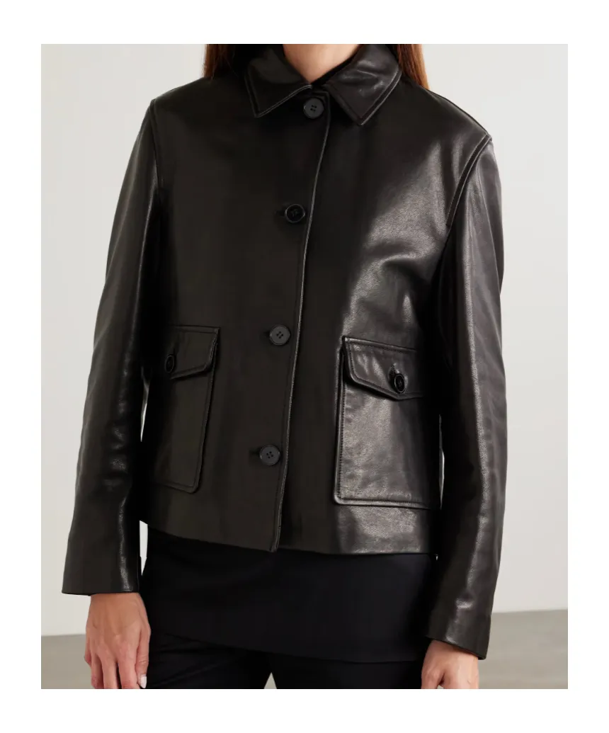 Louise Leather Shirt Jacket