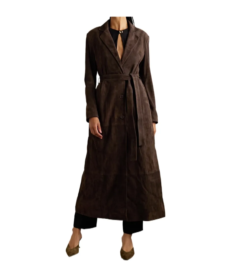 Vesper Belted Suede Coat