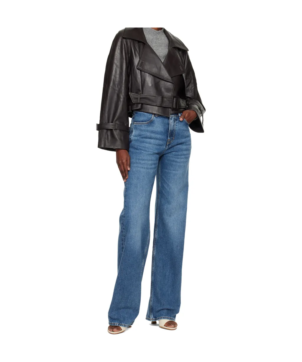 Hatti Cropped Leather Jacket