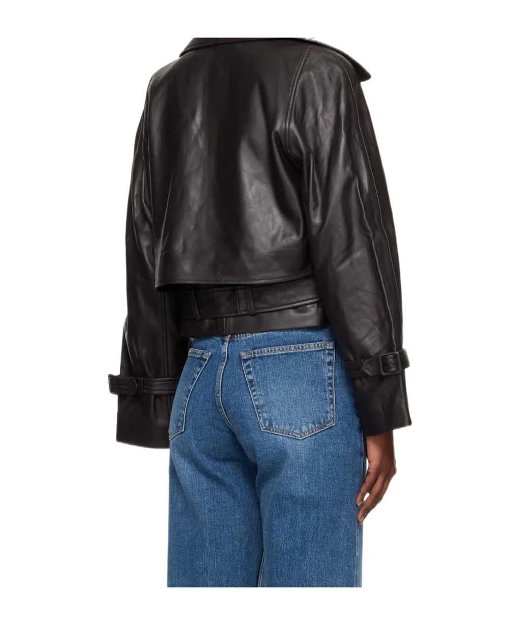 Hatti Cropped Leather Jacket