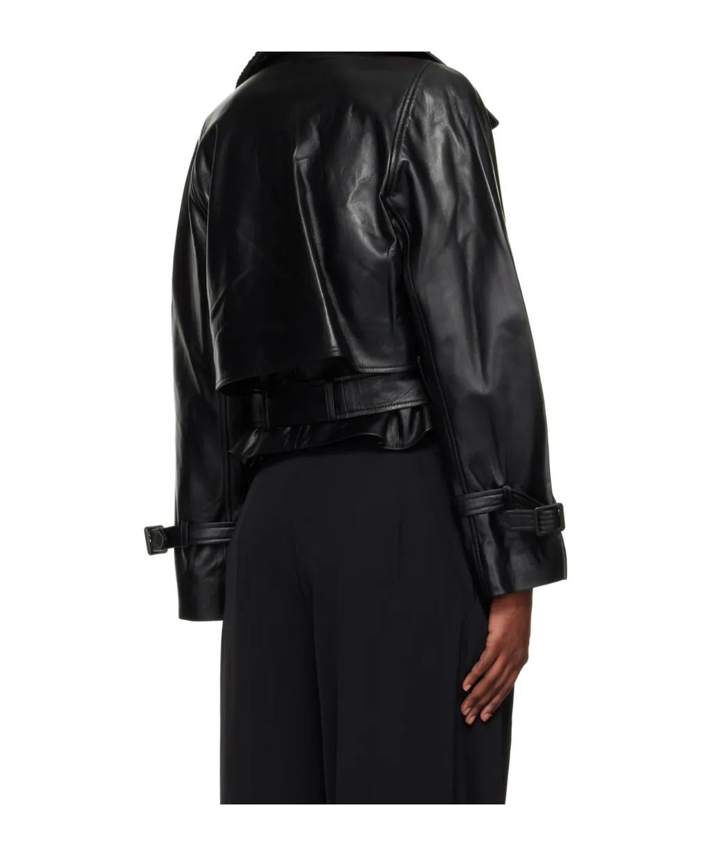 Hatti Cropped Leather Jacket
