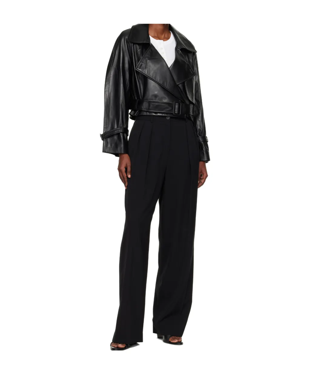 Hatti Cropped Leather Jacket