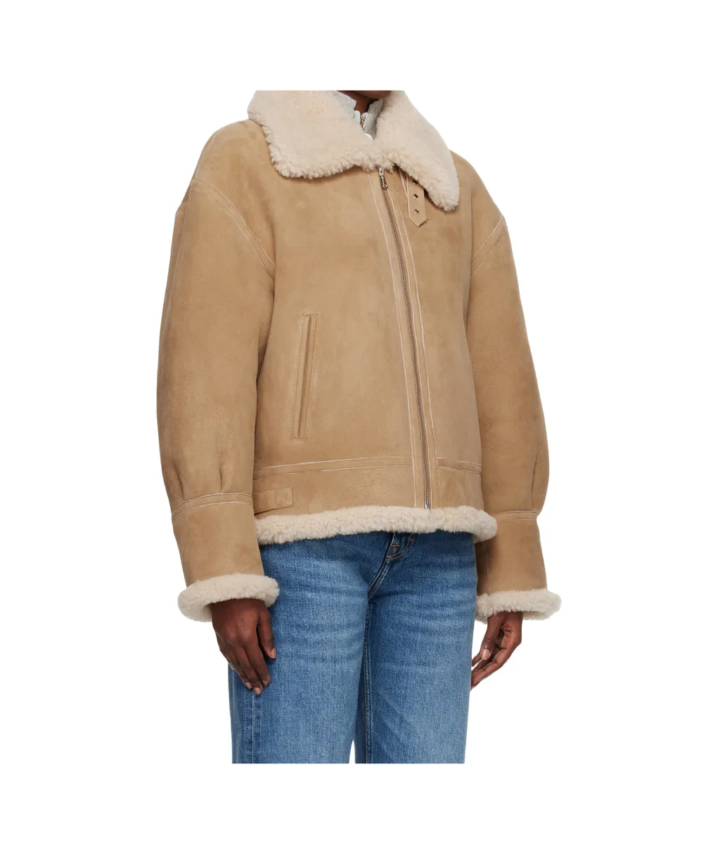Portia Modern Shearling Aviator Jacket