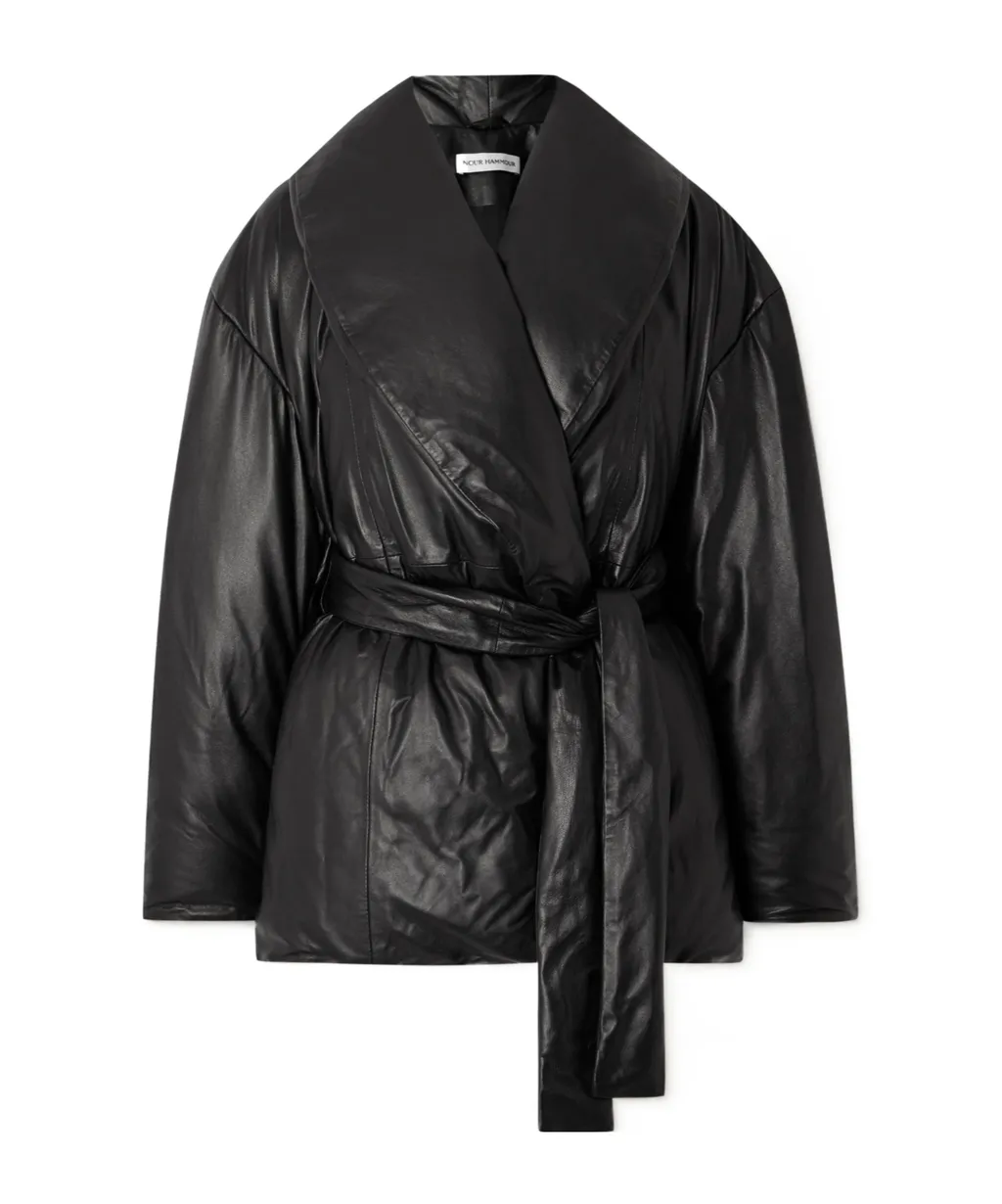 Cora Belted Leather Jacket