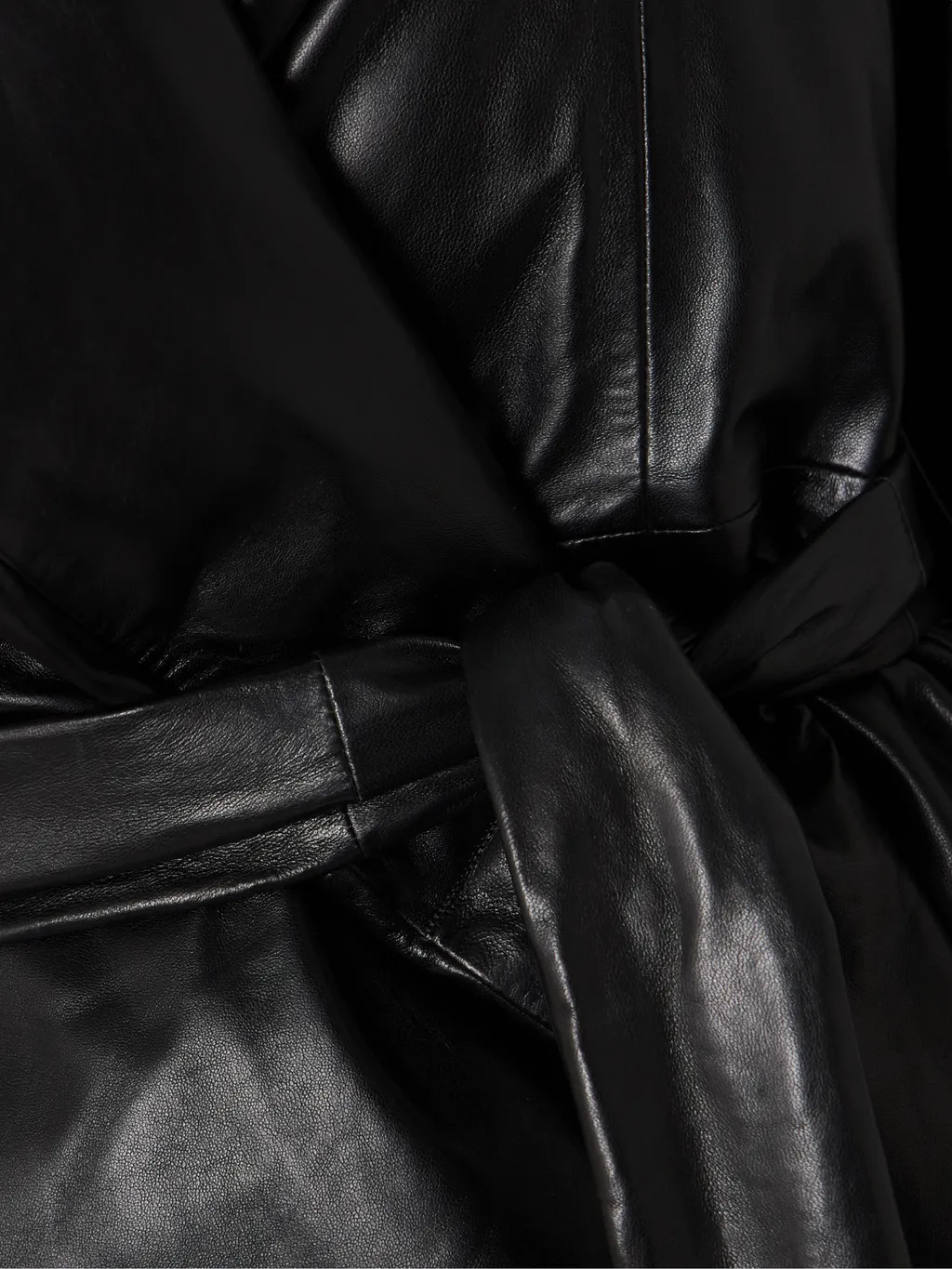 Cora Belted Leather Jacket